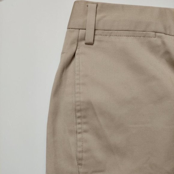 Eddie Bauer Men's Dress Performance Flat-Front Beige Khakis - Size 38 x 30 - Picture 4 of 6